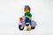 Antalya, Turkey - August 22, 2023: Traveler Lego female character on white background