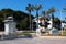 Antalya - Turkey - February 11, 2022: Dokuma Park, a tree-dotted park with play areas, picnic spots and an open-air museum of