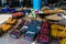 ANTALYA, TURKEY: Fruit sale at a street market. Grocery traditional Turkish bazaar in Antalya.