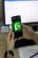 Antalya, TURKEY - January 10, 2021. smart phone screen showing Whatsapp logo