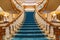 ANTALYA, TURKEY - SEPTEMBER 12, 2019: Main staircase in lobby of Titanic Mardan Palace luxury hotel, the most expensive European`