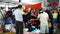 Antalya, Turkey - September 13, 2022: People at the local traditional market at Konyaalti Liman in Antalya, Turkey.