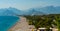 ANTALYA, TURKEY: Top view of Konyaalti beach in Antalya.