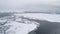 Antarctic brash ice coast landscape aerial view