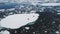 Antarctic crabeater seal rest iceberg aerial view