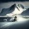 Antarctic Explorers Snowmobiles. Technology, transportation, exploration, vast