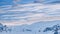 Antarctic glacial iceberg mountain time lapse aerial. Wild nature view of frozen ice and snow mounts