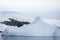 Antarctic glacier in the snow. Beautiful winter background.