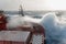 Antarctic icebreaker RSV Aurora Australis in rough seas, Southern Ocean, Antarctica