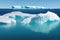 Antarctic ocean, iceberg landscape, turquoise water, synny day