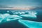 Antarctic ocean, iceberg landscape, turquoise water, synny day