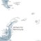 Antarctic Peninsula area, from Patagonia to Antarctica, gray political map