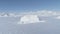 Antarctic polar winter. Frozen ocean water to the horizon.