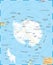 Antarctic region Map - Vector Illustration