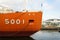 An antarctic research ship, Fuji, moored in Nagoya Port, Japan