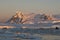 The Antarctic winter at sunset.