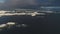 Antarctica aerial front view over snowy islands