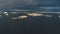 Antarctica aerial front view over snowy islands