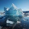 Antarctica and Arctic, glaciers and snowy landscape. Glacial retreat (modern deglaciation).