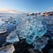 Antarctica and Arctic, glaciers and snowy landscape. Glacial retreat (modern deglaciation).