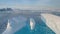 Antarctica big iceberg vernadsky station aerial