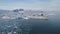 Antarctica coast vernadsky station aerial view