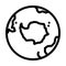 antarctica earth planet map line icon vector illustration