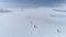 Antarctica gentoo penguin aerial tracking shot