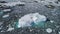 Antarctica huge iceberg float aerial tracking view