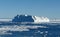 Antarctica ice cold icebergs sea and blue sky