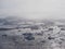 Antarctica iceberg landscape in fog