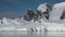 Antarctica. Icebergs. Ice movement and snow iceberg and glacier view from ship in ocean of Antarctica. Amazing unique