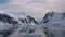 Antarctica. Icebergs. Ice movement and snow iceberg and glacier view from ship in ocean of Antarctica. Amazing unique