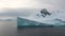 Antarctica. Icebergs. Nature and landscapes of Antarctica. Big blue ice in icefjord. Affected by climate change and
