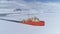 Antarctica icebreaker boat break ice aerial view