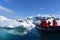 Antarctica, A leopard seal on an iceberg with the tourists