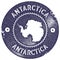 Antarctica map vintage stamp.