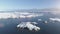 Antarctica polar ocean seascape aerial flight view