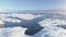 Antarctica polar ocean seascape aerial flight view