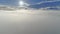 Antarctica sunset horizon surface fog aerial view