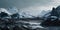 Antarctica. Winter landscape with glaciers. Blocks of ice on the water in Antarctica. Beautiful winter snow background