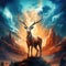 Antelope, the Arabian oryx in nature reserve, Israel  Made With Generative AI illustration