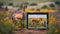 An antelope family framed by a frame of vibrant wildflowers, highlighting the beauty of their natural habitat