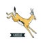 Antelope image. Digital painting full color cartoon style illustration.