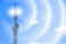 Antenna for mobile communication 5 g. Tower 4G Internet and radio