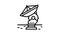 antenna radar planetarium line icon animation