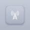 Antenna, signal gray vector button with white icon