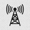 Antenna tower icon in flat style. Broadcasting vector illustration on white isolated background. Wifi business concept