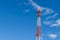 Antenna transmission tower in a day of clear blue sky with copy space