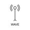 antenna wave icon. Element of simple music icon for mobile concept and web apps. Thin line antenna wave icon can be used for web